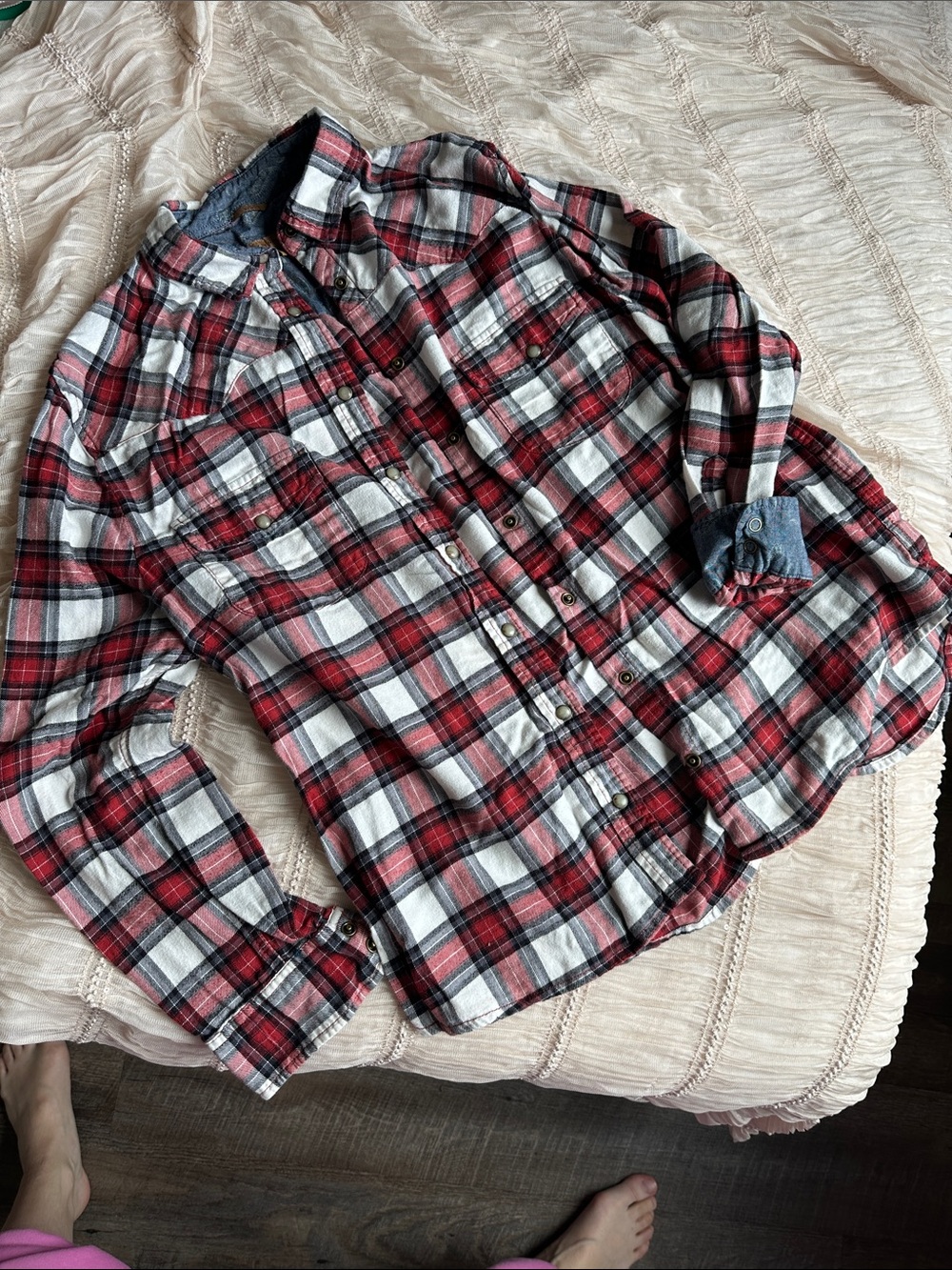 JACHS GIRLFRIEND Plaid Button-Up Shirt Size XL